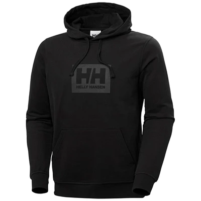 Helly Hansen Hh Boxhooded Sweatshirts Herre Sort | IXHLWO-481