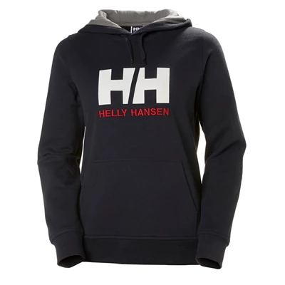 Helly Hansen W Hh Logo Hætte Sweatshirts Dame Mørkeblå | PEMLSW-872