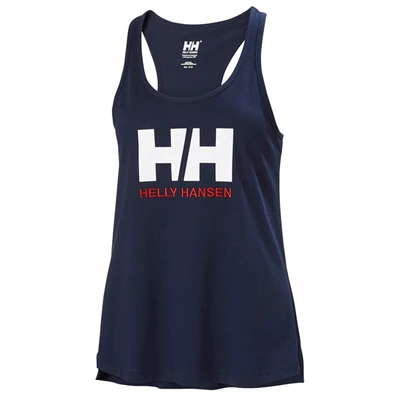 Helly Hansen W Hh Logo Singlet T Skjorte Dame Mørkeblå | VIAEOZ-461