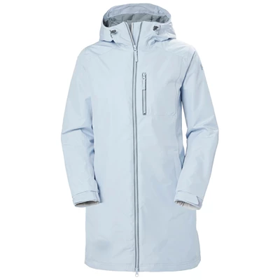 Helly Hansen W Long Belfast Vinter Parka Jakker Dame Grå Blå | NJBSYE-329