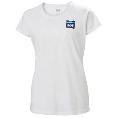 Helly Hansen W Nord Graphic Drop T Skjorte Dame Hvide | MAOKZU-964