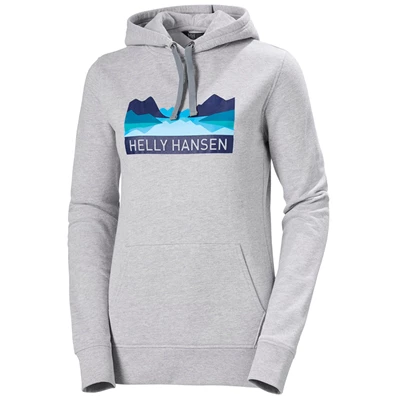 Helly Hansen W Nord Graphic Pullover Hætte Sweatshirts Dame Grå | CZTYHG-067