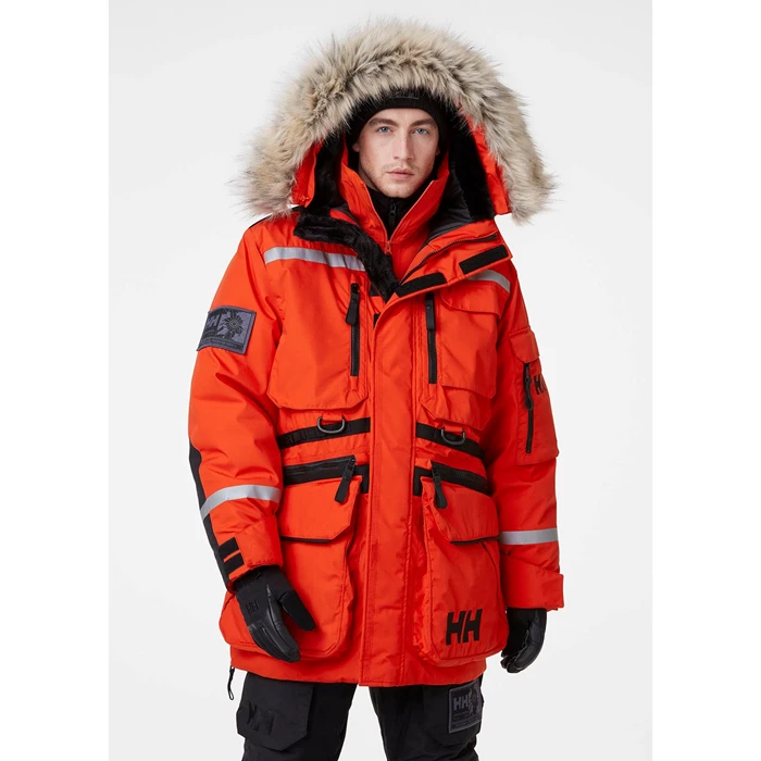 Helly Hansen Arctic Patrol Modular Parka Jakker Herre Rød Grå | PIZETJ-078