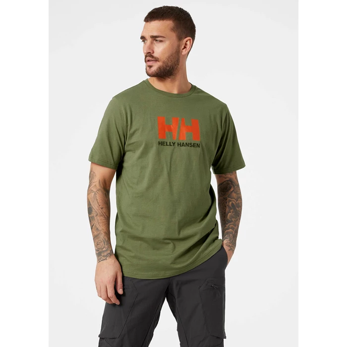 Helly Hansen Hh Logo T Skjorte Herre Grøn | ISZFOQ-531