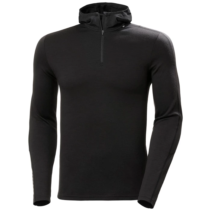 Helly Hansen Lifa Merino Lette Hætte Sweatshirts Herre Sort | MIUBLF-062