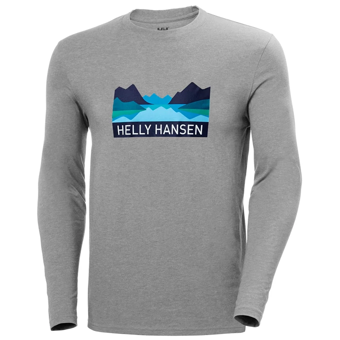 Helly Hansen Nord Graphic Longsleeve Tshir T Skjorte Herre Grå | HFTNZI-689