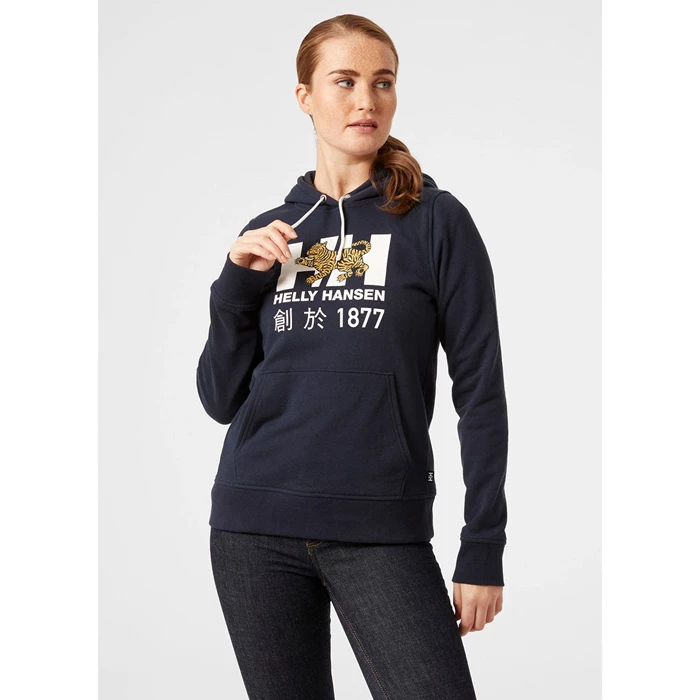 Helly Hansen W Celebrationhooded Sweatshirts Dame Mørkeblå | BRLPVN-014