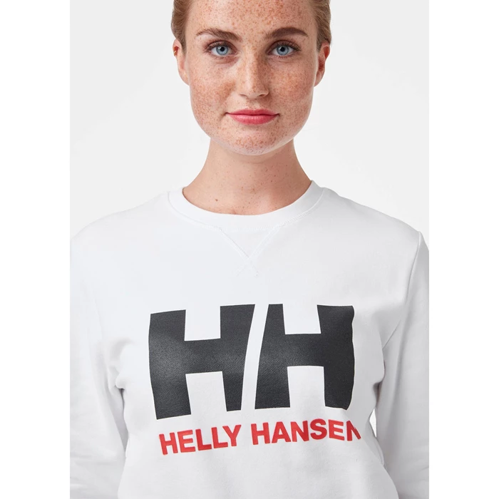 Helly Hansen W Hh Logo Crew Sweat Skjorte Dame Hvide | TVHAKM-258