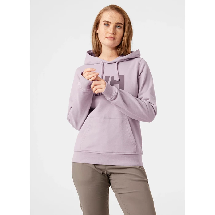 Helly Hansen W Hh Logo Hætte Sweatshirts Dame Grå | HDILRF-251