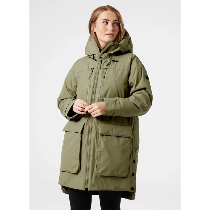 Helly Hansen W Maud Parka Jakker Dame Olivengrøn | UGVFNS-028