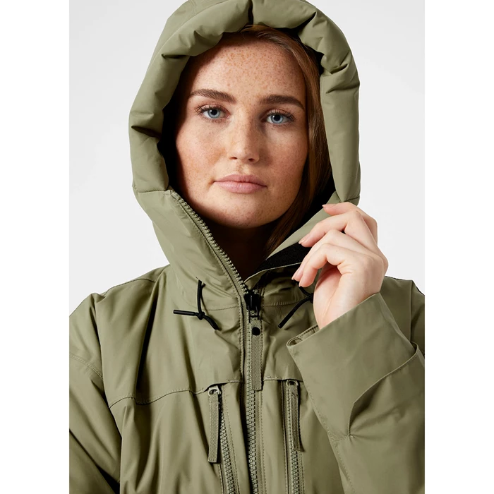 Helly Hansen W Maud Parka Jakker Dame Olivengrøn | UGVFNS-028