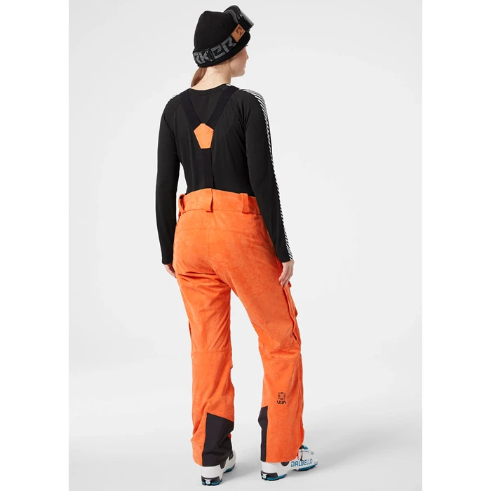 Helly Hansen W Powderqueen Bib Skibukser Dame Orange Rød | KWGJUT-031