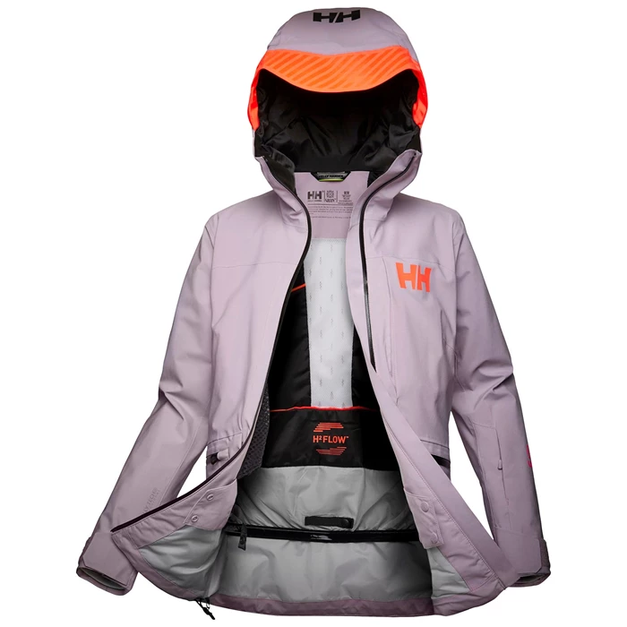 Helly Hansen W Powderqueen Infinity Skijakker Dame Grå Lilla | DOUEGB-264